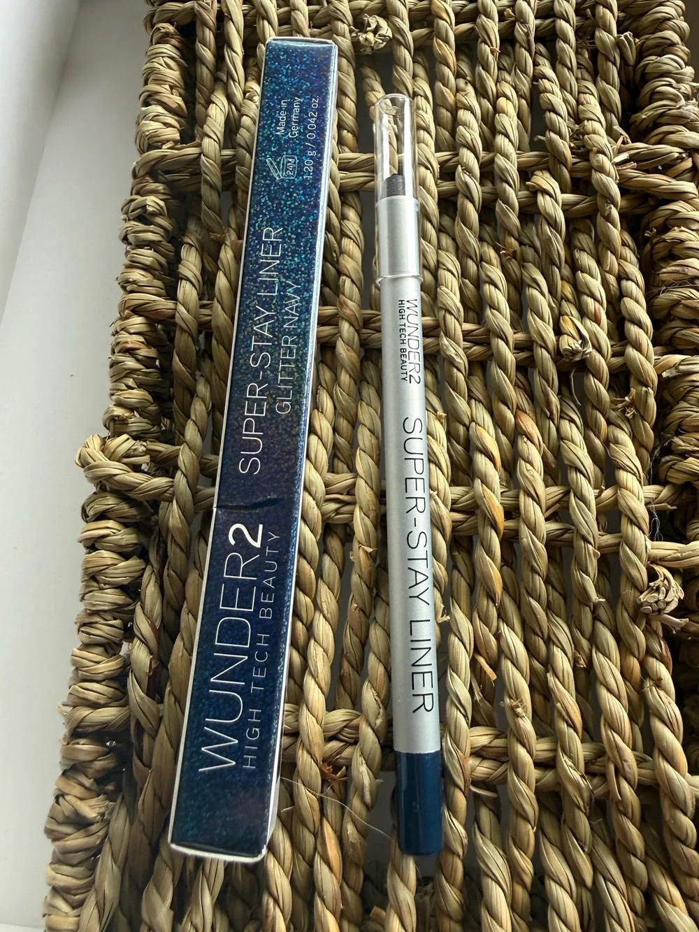 Wunder2 Super-Stay Liner Glitter Navy Waterproof Eyeliner New